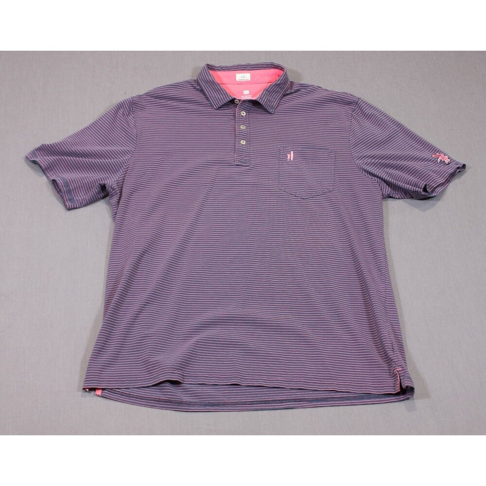 Johnnie-O Hanging Out Golf Polo Pink Blue Striped Stretch Chicago White Sox XXL